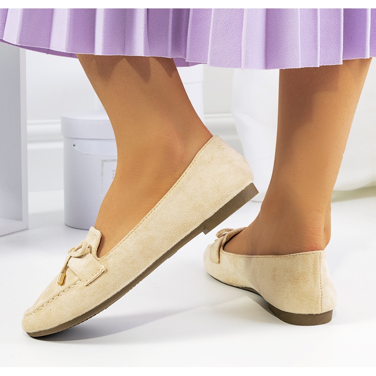 Mocassins bege com laço Asselin 2 Mocassins bege com laço Asselin 2