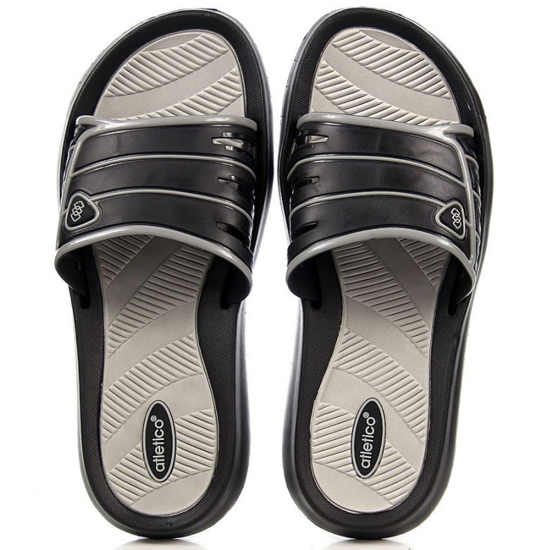 Atletico Chinelos de borracha pretos Atlético M ATC204A 1