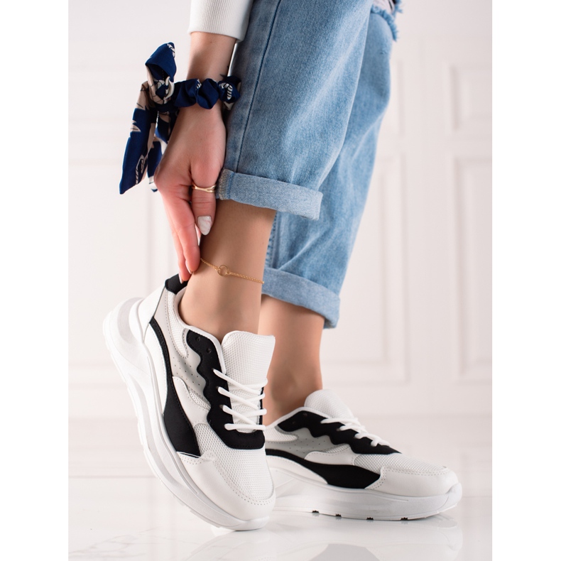 Marquiz Tênis Com Malha branco preto 2
