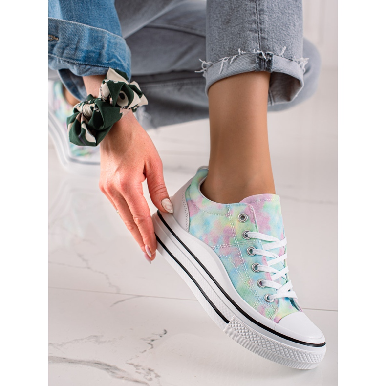 TRENDI Tênis coloridos na plataforma multicolorido 2