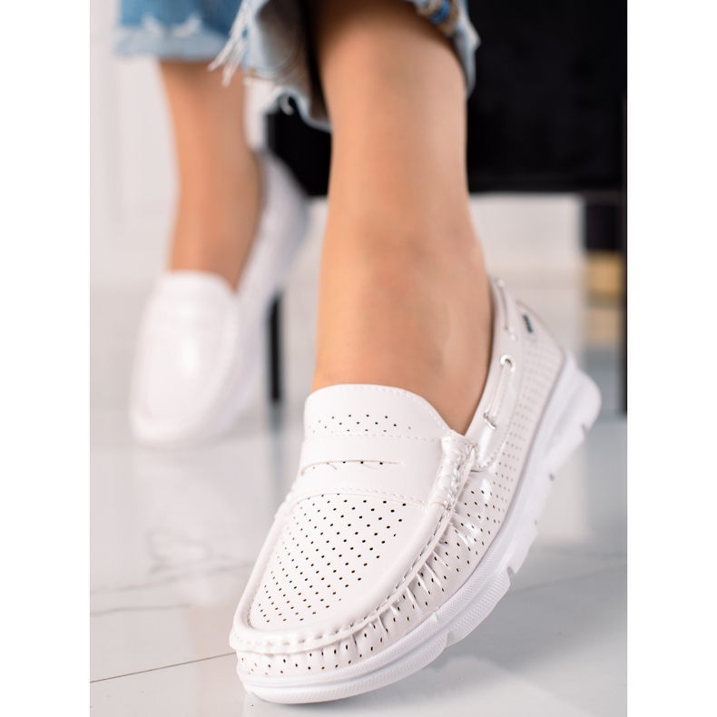 Goodin Mocassins leves na plataforma branco 1