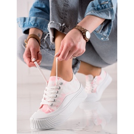 Seastar Tênis da moda em uma ampla plataforma branco 1