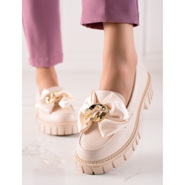 Seastar Mocassins da moda com laço bege 1