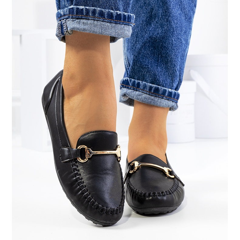 Mocassins de mulheres negras de Ilana preto 1