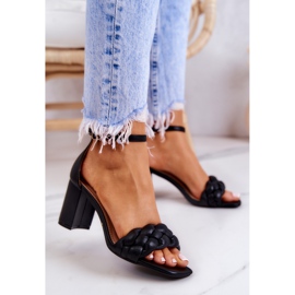 FB2 Sandálias de couro em uma barra preta Lorelei preto 2