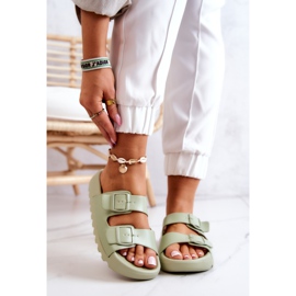 PS1 Chinelos de borracha na plataforma Westie Green verde 1