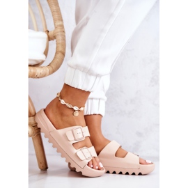 PS1 Chinelos de borracha na plataforma bege Westie 1