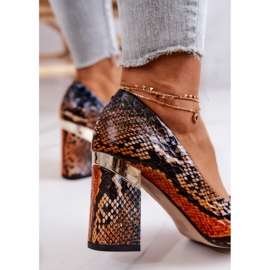 Lewski Shoes Sapatos de couro Lewski Snake 3117 laranja-marrom castanho 1