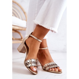 Lewski Shoes Sandálias de couro vazado Lewski 2869/2 dourado 2