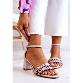 Lewski Shoes Sandálias de couro Openwork Lewski 2869/2 bege pérola 2