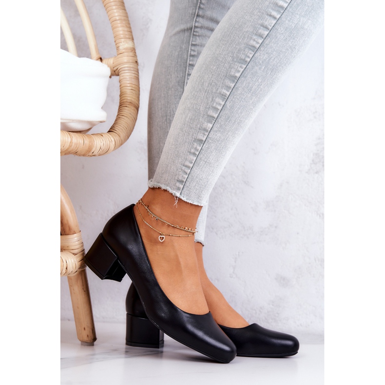 Sapatos de couro em um pilar Sergio Leone PB291 Preto 1