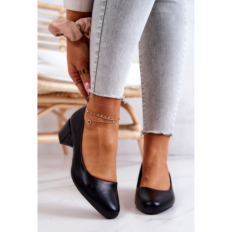 Sapatos de couro em um pilar Sergio Leone PB291 Preto 2