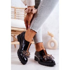 PA2 Sapatos de couro elegantes com decoração Cindy preta preto 2