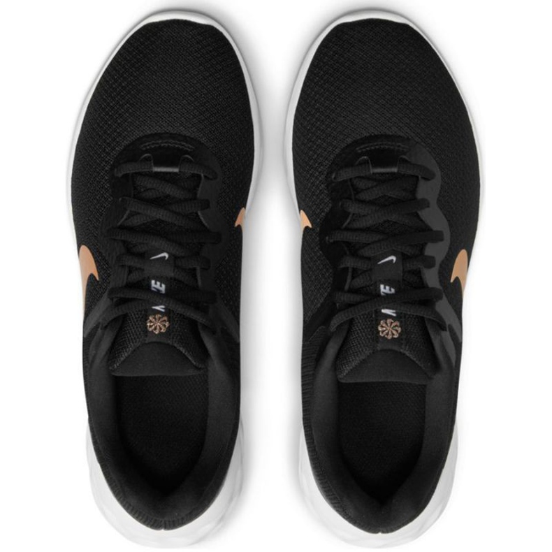 Tênis de corrida Nike Revolution 6 Next Nature W DC3729 005 preto dourado 1