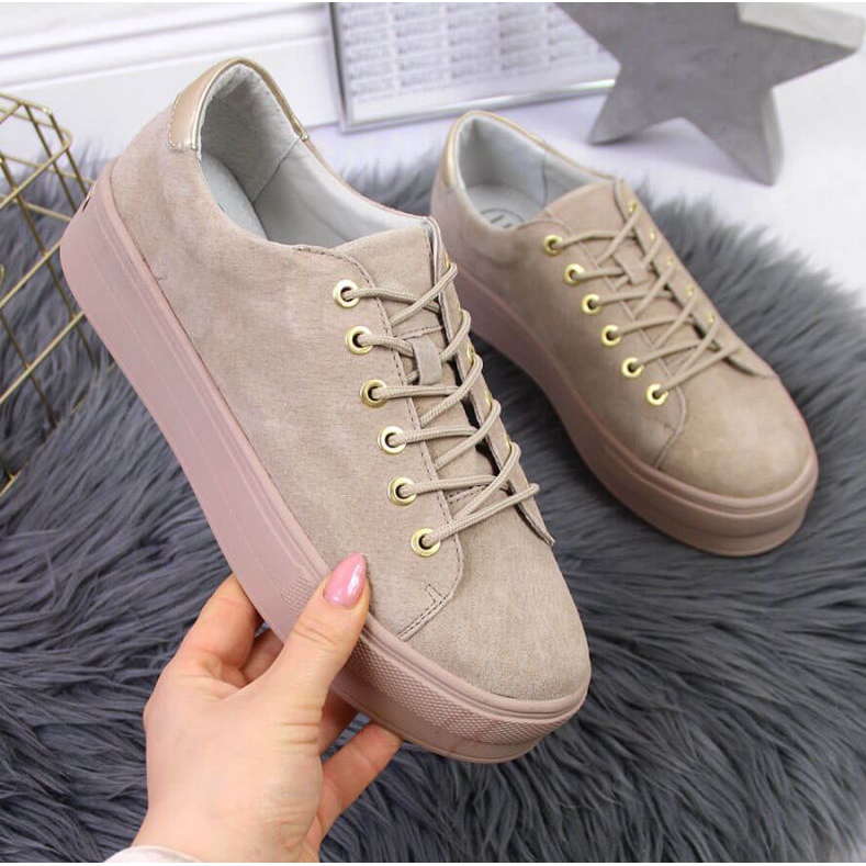 Tênis na plataforma Filippo W PAW315 bege 1