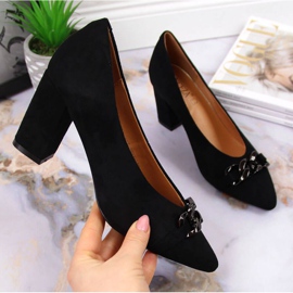 Bombas no poste de camurça Vinceza W JAN80A preto 1