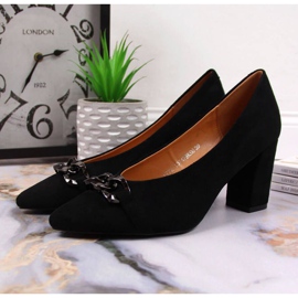 Bombas no poste de camurça Vinceza W JAN80A preto 2