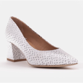 Marco Shoes Sapatos elegantes feitos de couro camurça prata 1