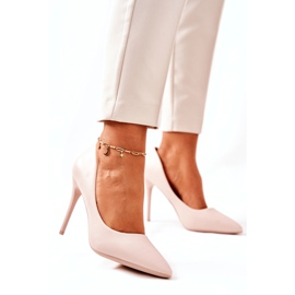 WS1 Stilettos de couro em Spitz Beige Hanne bege 1