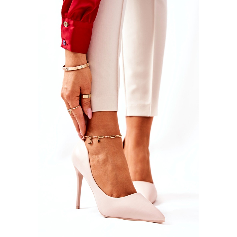 WS1 Stilettos de couro em Spitz Beige Hanne bege 2