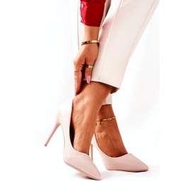 WS1 Stilettos de couro em Spitz Beige Hanne bege 3