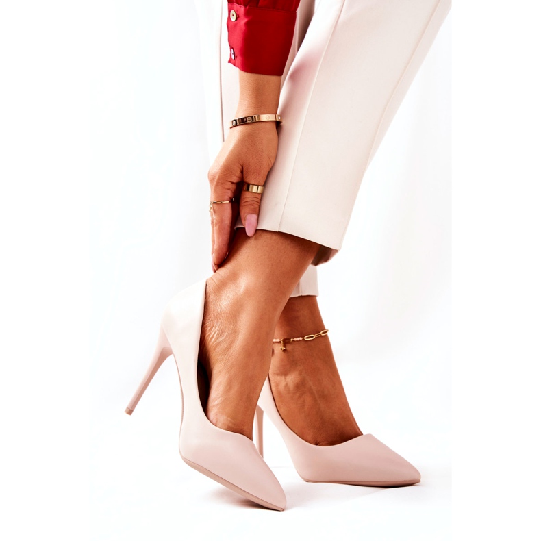 WS1 Stilettos de couro em Spitz Beige Hanne bege 3