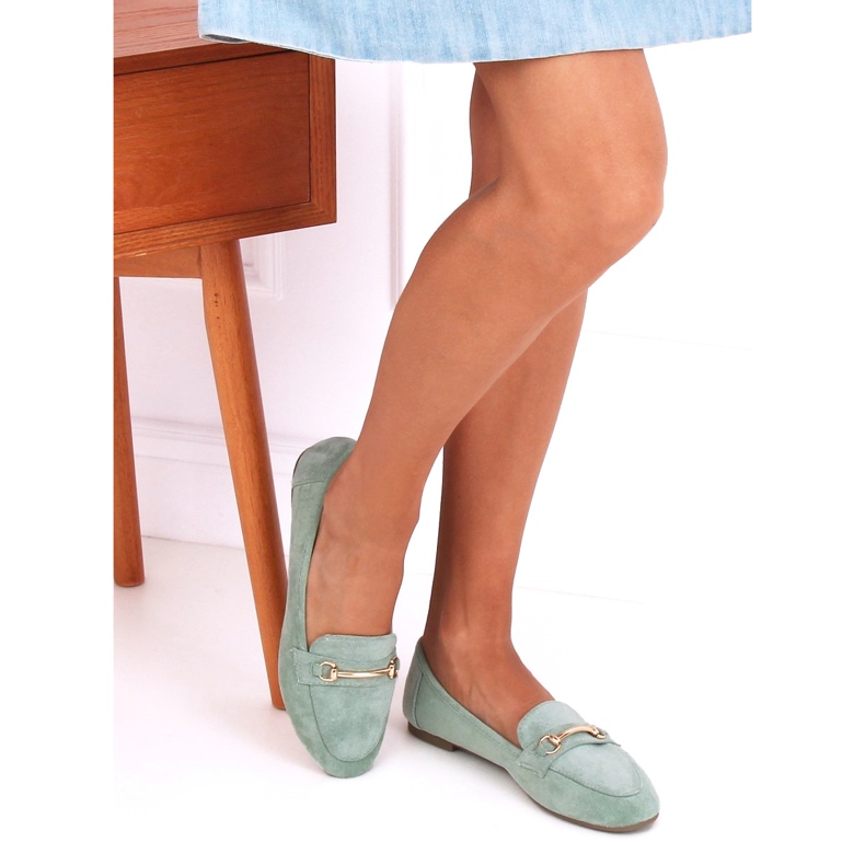 Mocassins femininos verdes 88-385 verdes 1