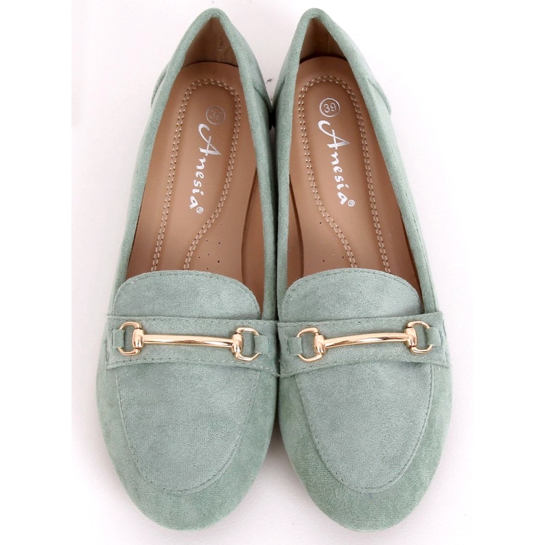 Mocassins femininos verdes 88-385 verdes 2