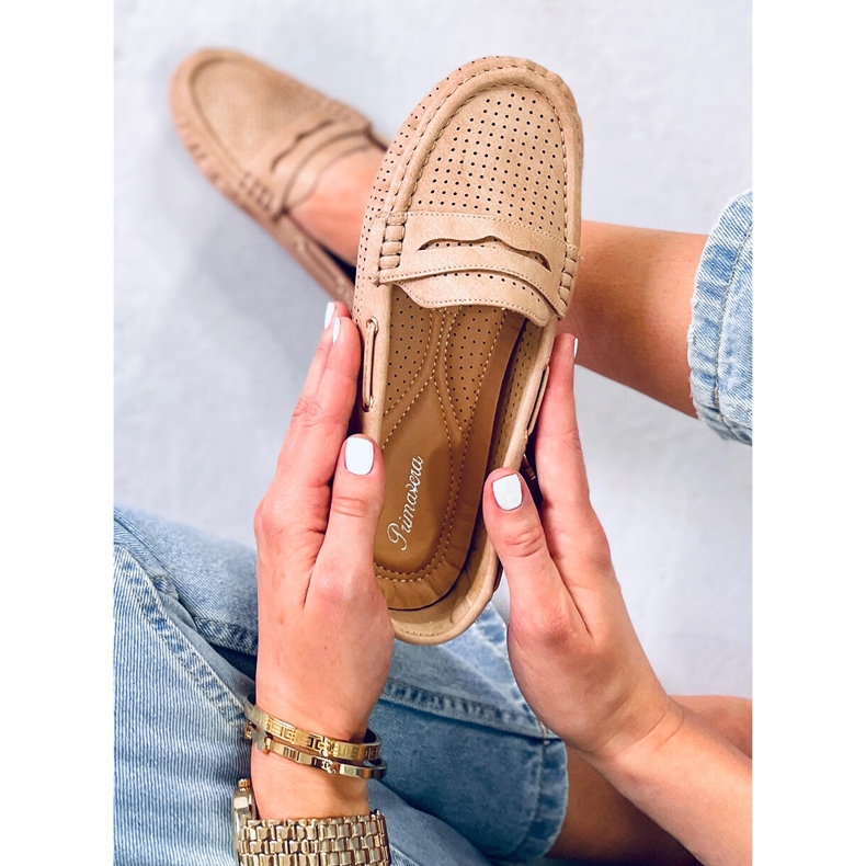 Mocassins femininos Minori Bege 1