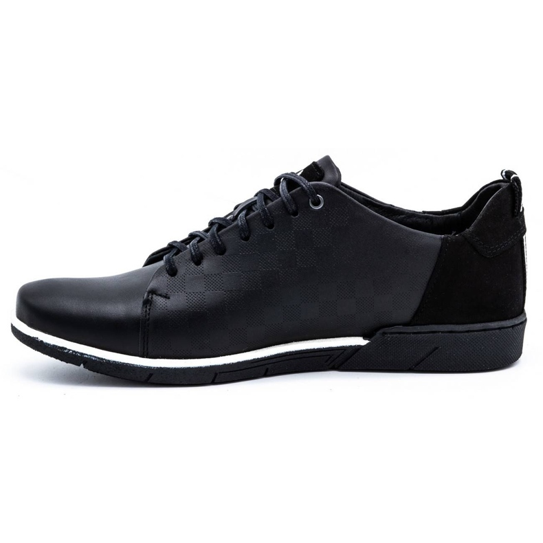 Polbut Sapatos casuais de couro masculino 2114 preto 1