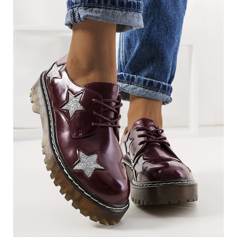 Sapatos marrons com estrelas Starl vermelho multicolorido 1 Sapatos marrons com estrelas Starl vermelho multicolorido 1