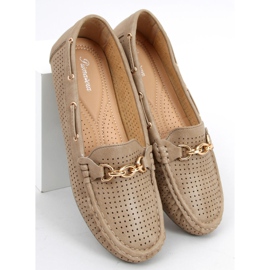 Mocassins femininos Nisa Khaki bege 2