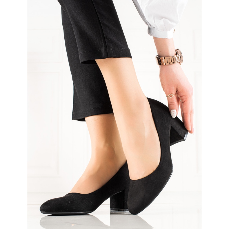 TRENDI Bombas de camurça clássicas preto 1