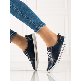 Goodin Tênis de couro a céu aberto azul 1