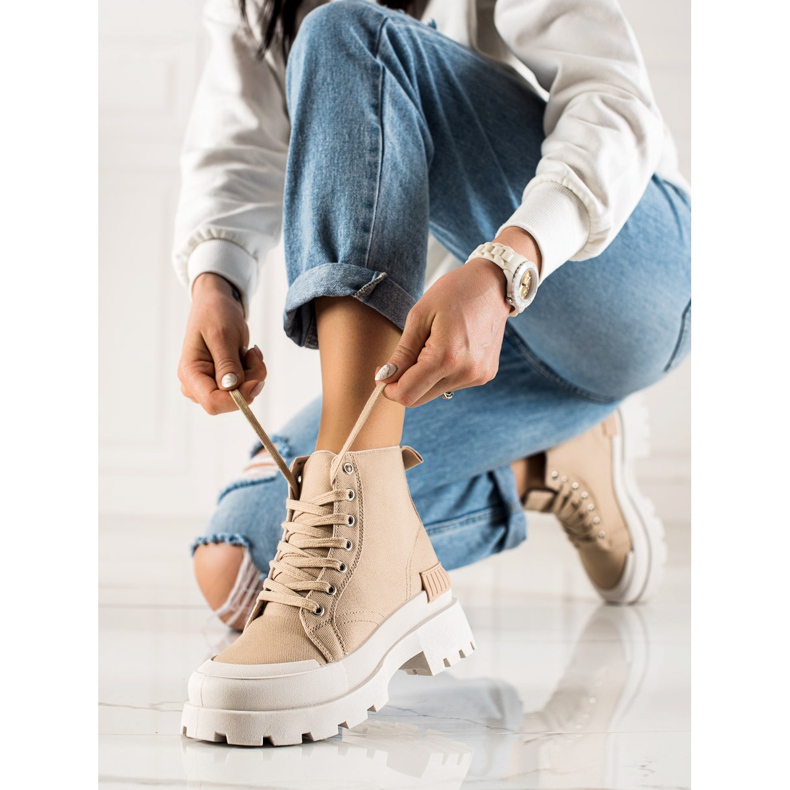 Seastar Tênis alto na plataforma bege 1