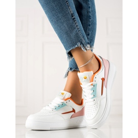 TRENDI Tênis brancos elegantes multicolorido 1