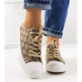 Sapatilhas Sheila bege de mulher castanho 1