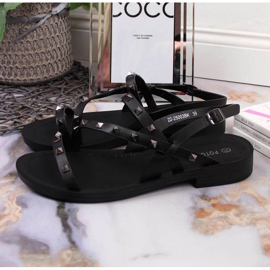 Sandália romana com tachas Potocki W WOL56A preta preto 2 Sandália romana com tachas Potocki W WOL56A preta preto 2