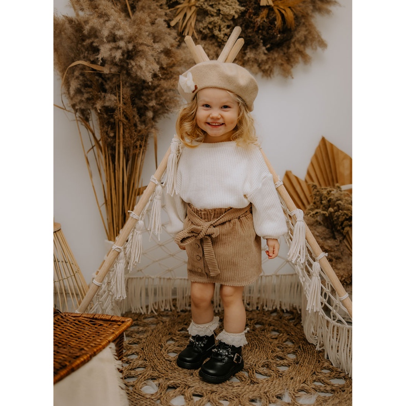 FR1 Botas infantis aquecidas com pêlo preto Flossie 1