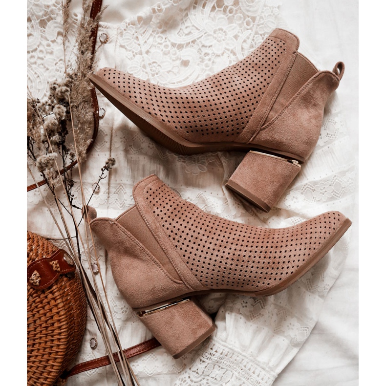 PS1 Camurça, botas de cowboy a céu aberto Helloni bege escuro 1