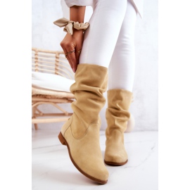Botas altas de camurça feminina Maciejka 05057-07 Amarelo 2