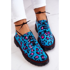 Sapatos Oxfords Femininos Maciejka 04087-47 de Couro Azul multicolorido 8