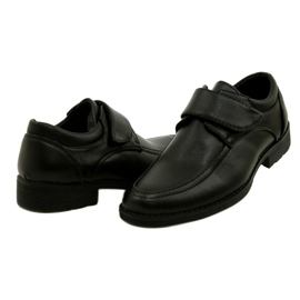 American Club Sapatos de meninos inserir couro para velcro kom37/22 preto 3