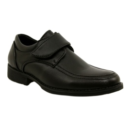 American Club Sapatos de meninos inserir couro para velcro kom37/22 preto 1
