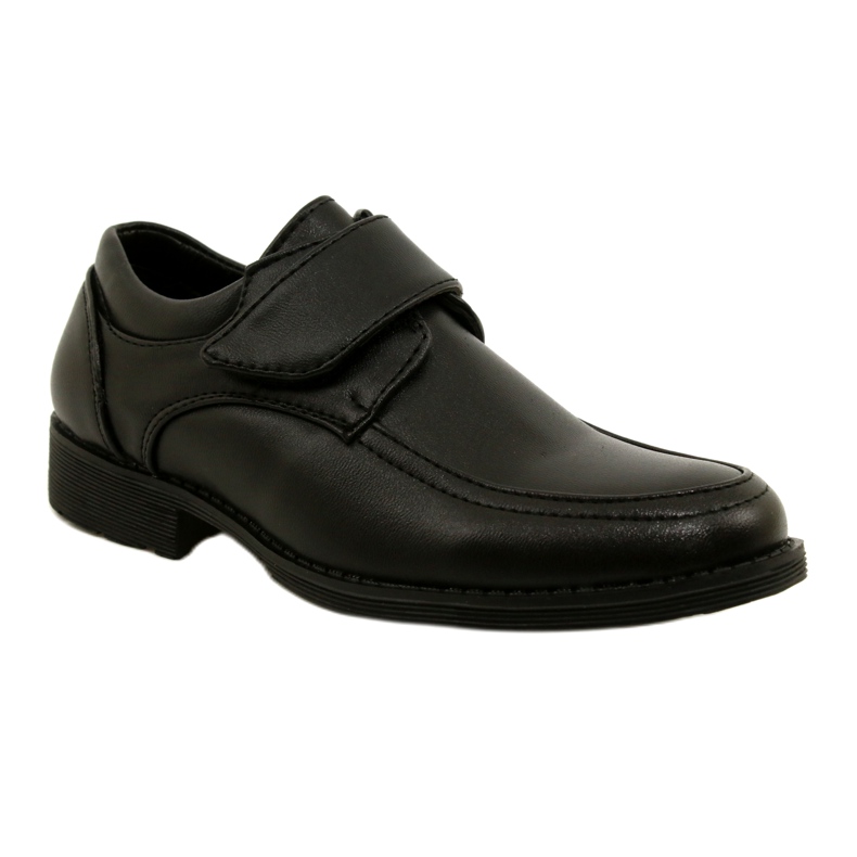 American Club Sapatos de meninos inserir couro para velcro kom37/22 preto 1