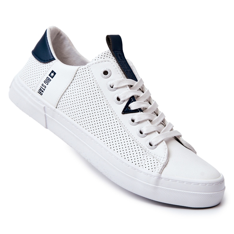 Tênis masculino de couro Big Star JJ174226 branco 1