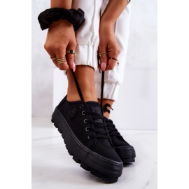 Tênis feminino na plataforma preta Big Star JJ274489 preto 1