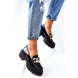 Mocassins femininos Mocassins de couro preto Laura Messi 2339 2