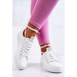 PS1 Tênis feminino de couro branco Mikayla 2