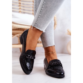 Vinceza Sapatos lacados com padrão serpentino Black Yasmin preto 2